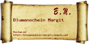 Blumenschein Margit névjegykártya